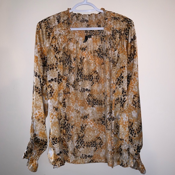Essentials | Black & Orange Print Blouse - Picture 7 of 7